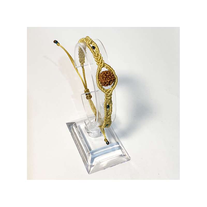 Макраме гривна с Рудракша | Photon Jewelry
