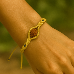Макраме гривна с Рудракша | Photon Jewelry