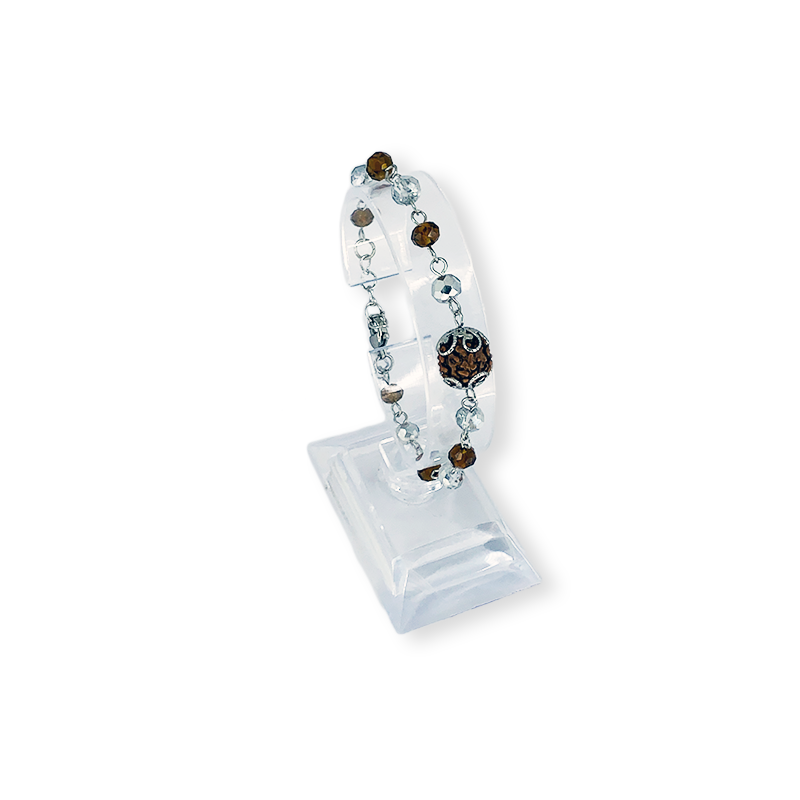 Rudraksha Bracelet with Glass Crystals | Photon