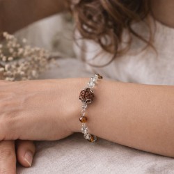 Rudraksha Bracelet with Glass Crystals | Photon